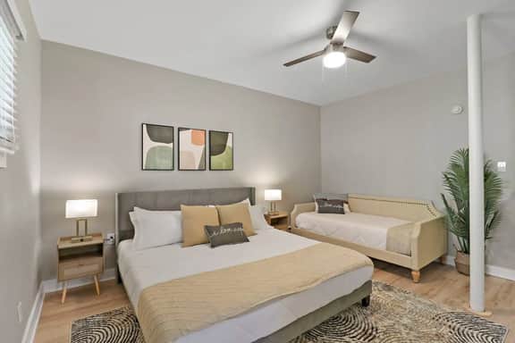 Elegant 1BR | Perfect Location, King Bed, Desk